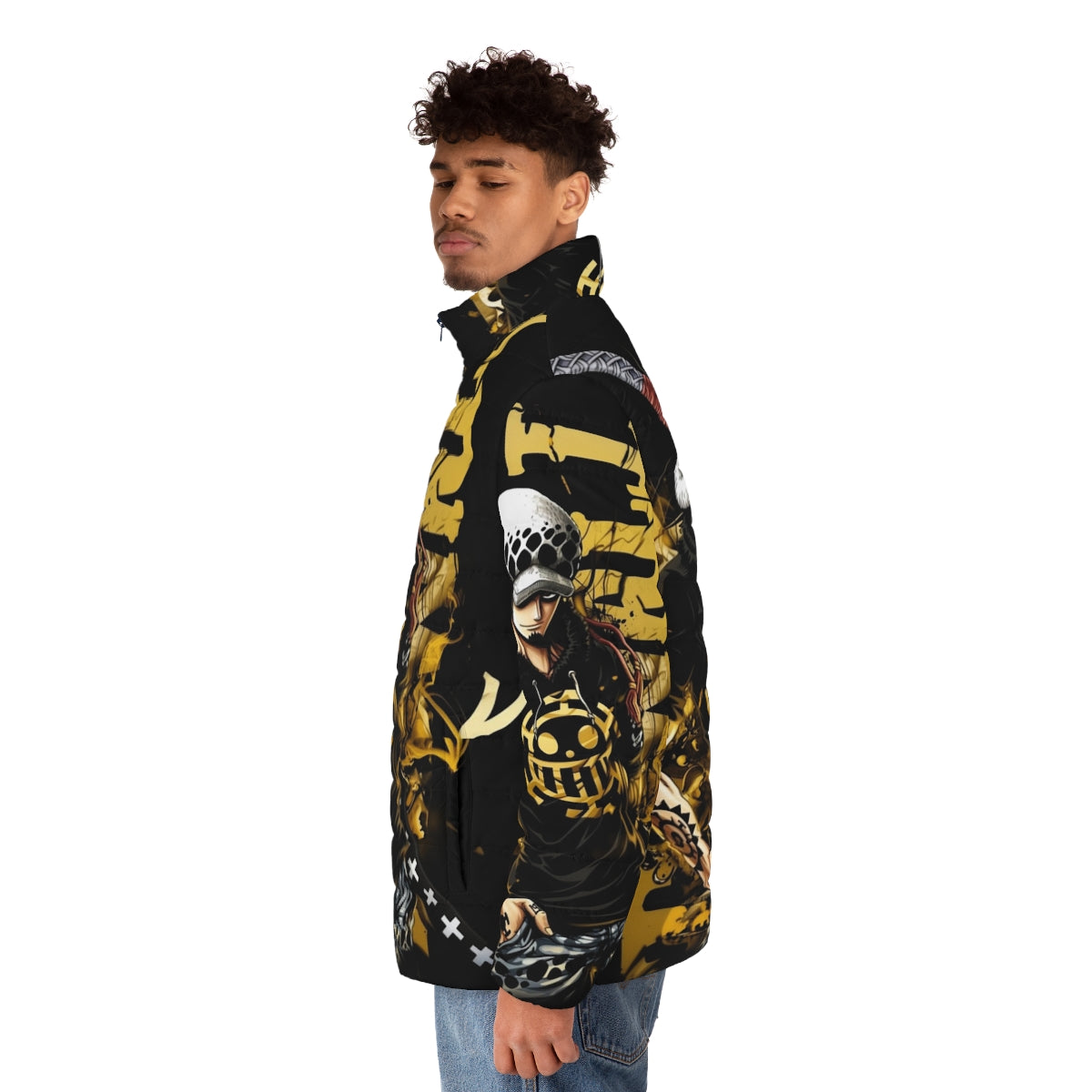 Trafalgar Law Puffer Jacket, One Piece Anime Merchandise - men side left