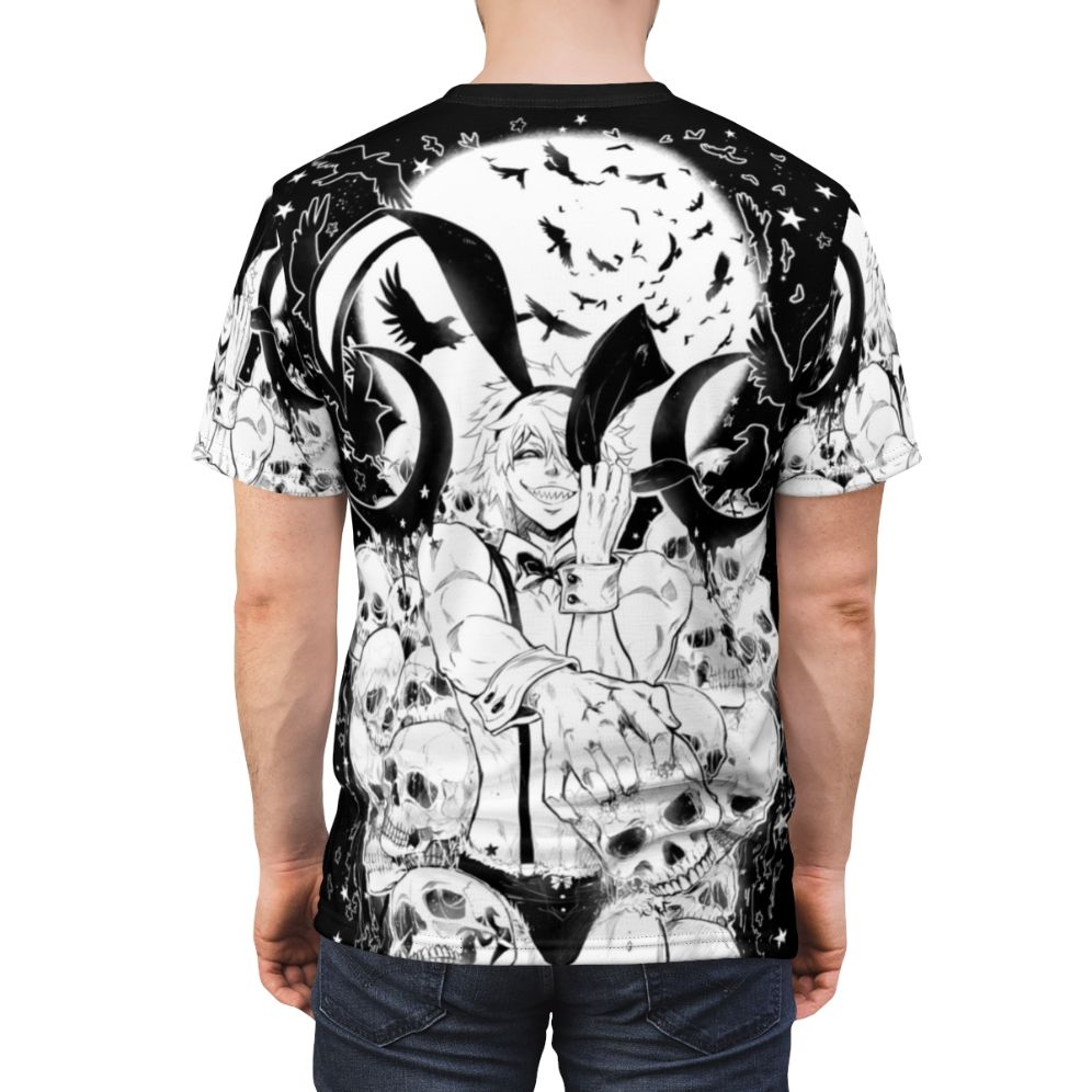 Bunny-inspired anime-style t-shirt with a zodiac wars rabbit design - men back