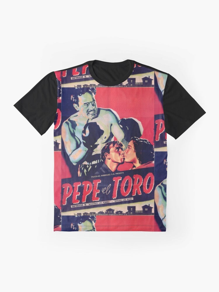 Vintage Mexican cinema icons graphic t-shirt featuring Pedro Infante and Pepe el Toro - Flat lay