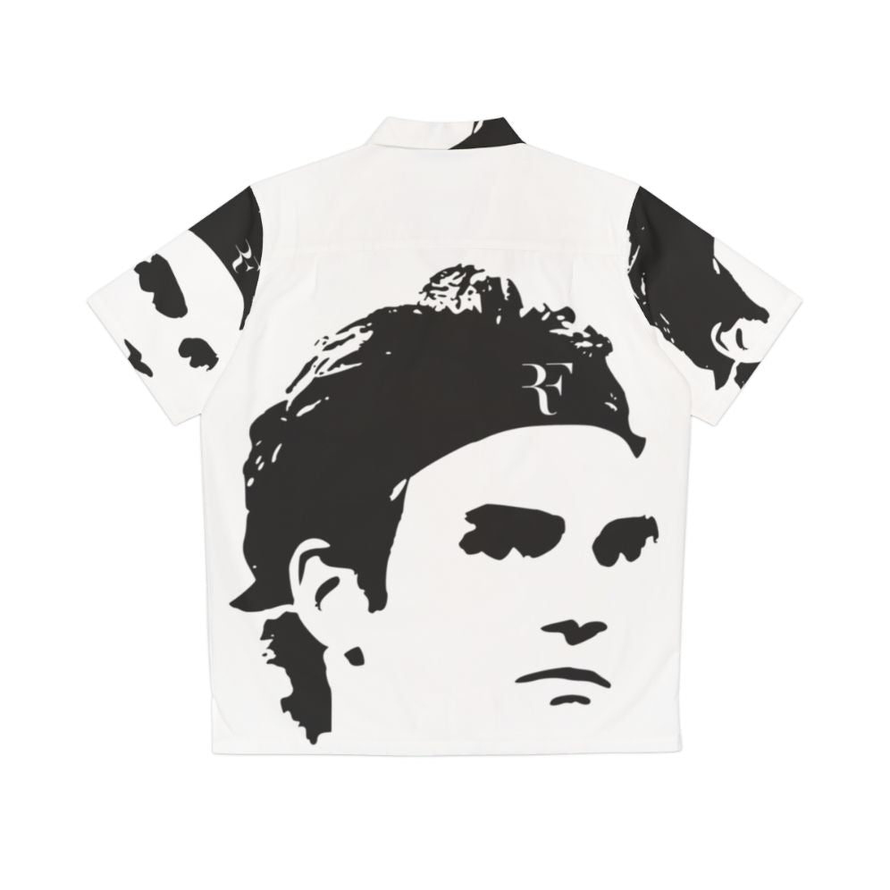 Tropical Hawaiian Shirt with Roger Federer's RF Logo - Back