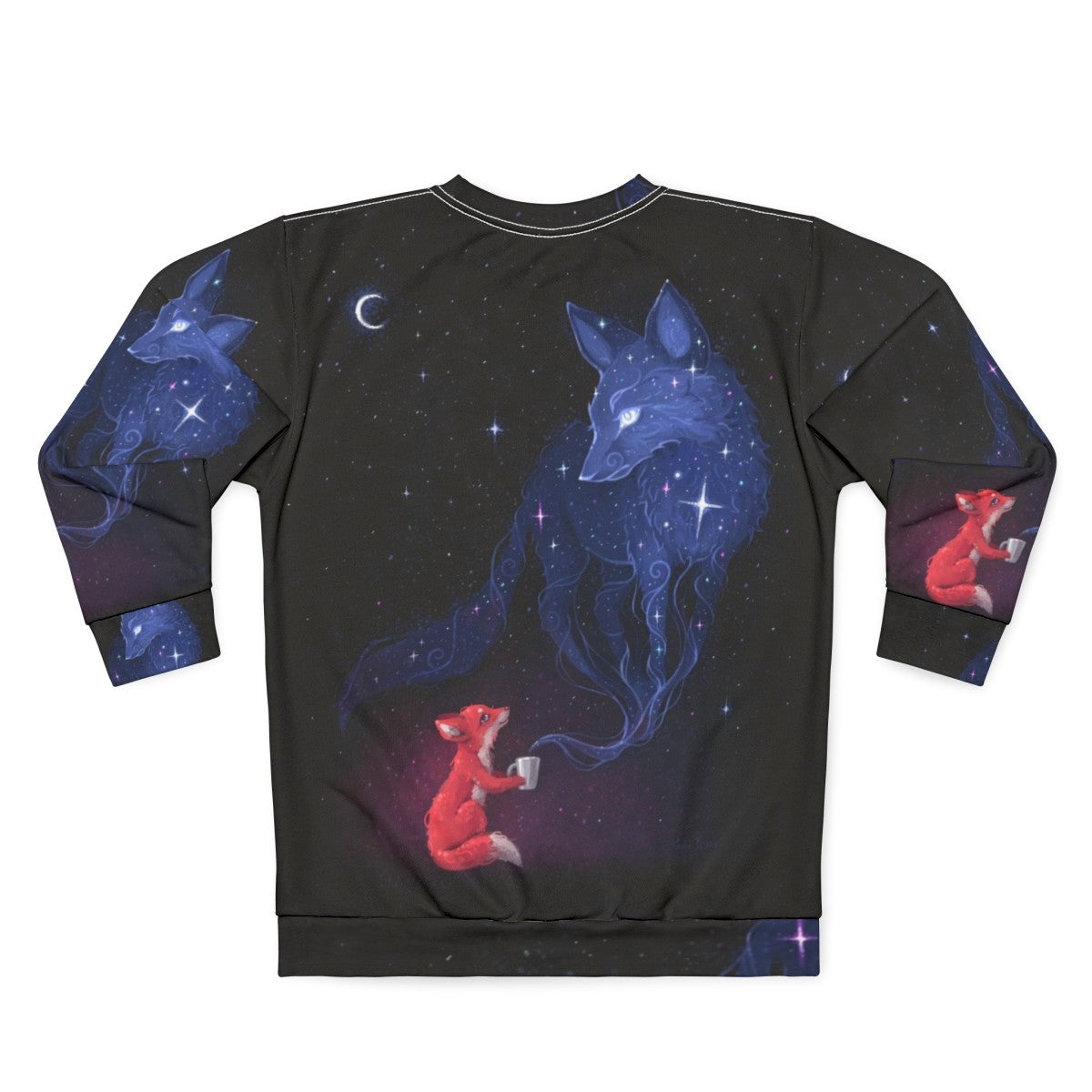 Celestial Sweatshirt featuring a cute animal in a space-themed design - Back