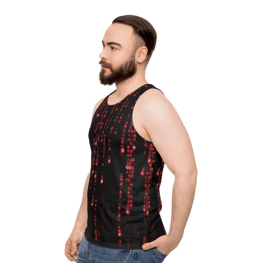 Matrix Code Unisex Tank Top - men side