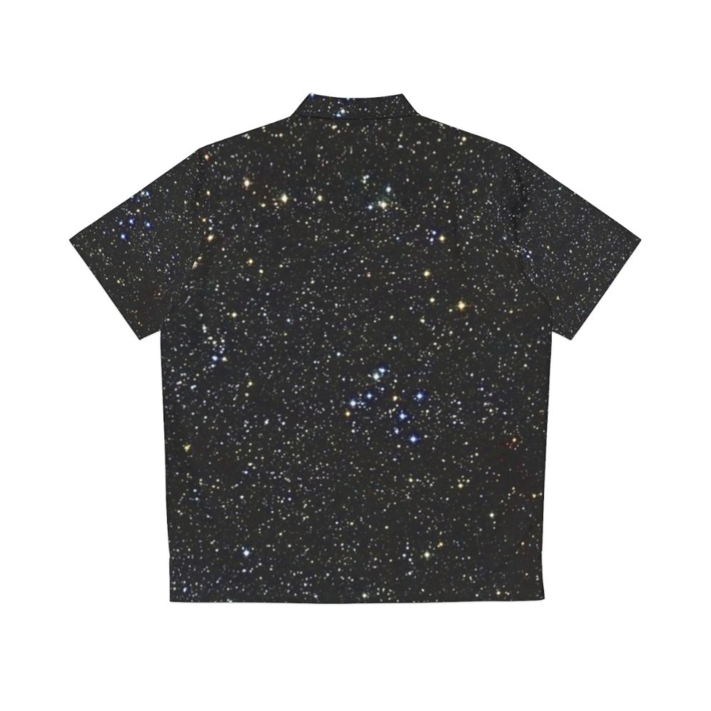 Black glitter Hawaiian shirt with starry night design - Back