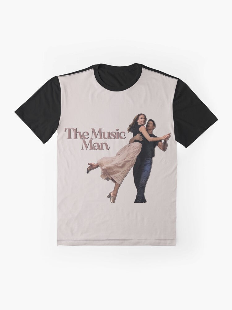 The Music Man Broadway Musical T-Shirt featuring Hugh Jackman and Sutton Foster - Flat lay