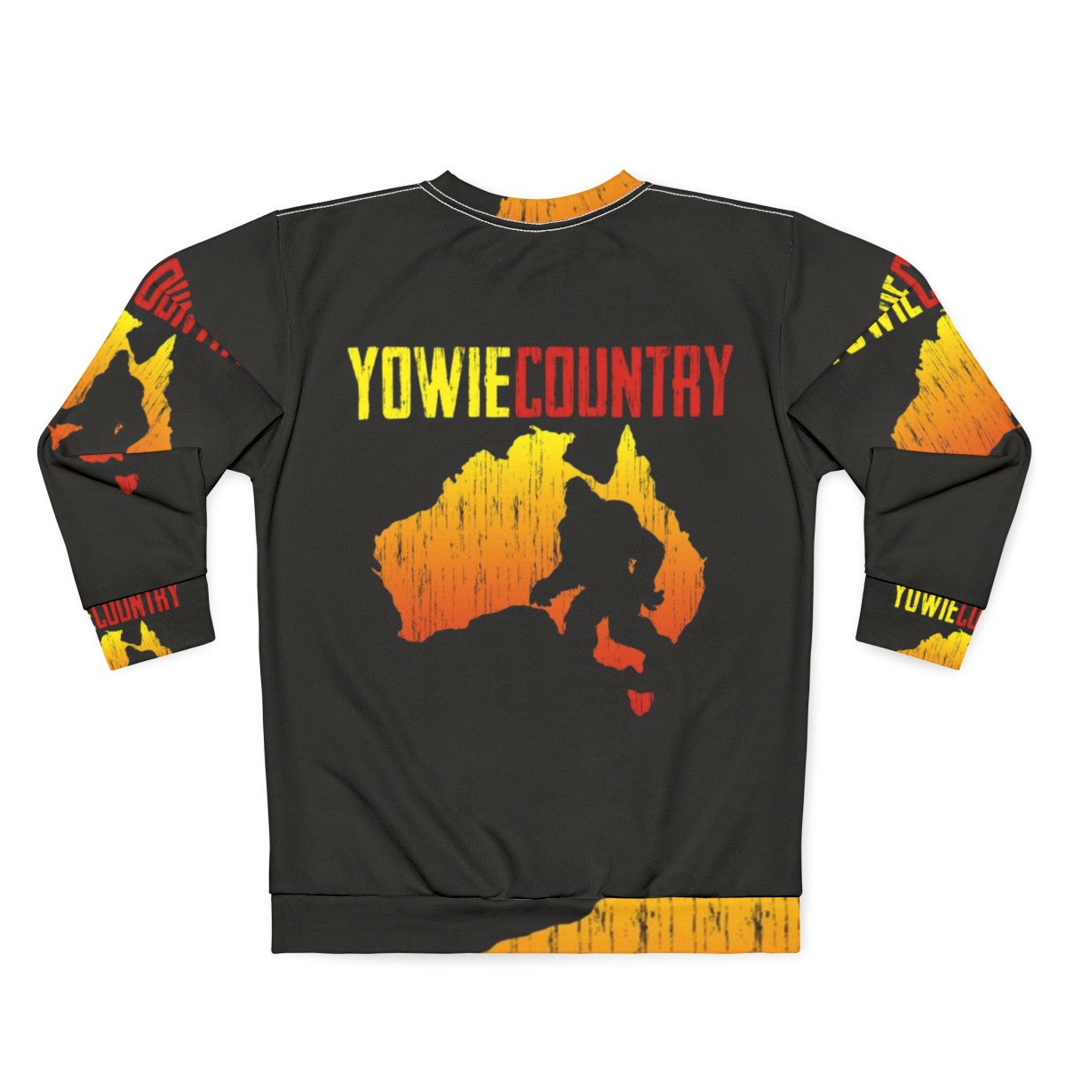 Yowie Country Sweatshirt featuring bigfoot, sasquatch, and other Australian cryptid designs - Back