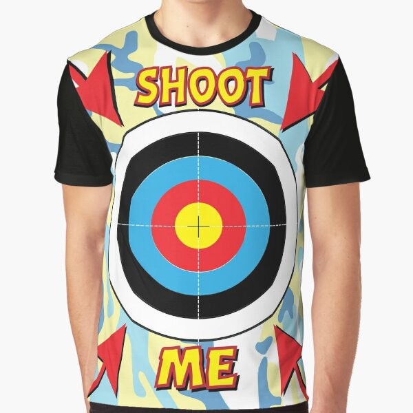 Paintball target graphic t-shirt for stag and hen parties, bachelor and bachelorette celebrations