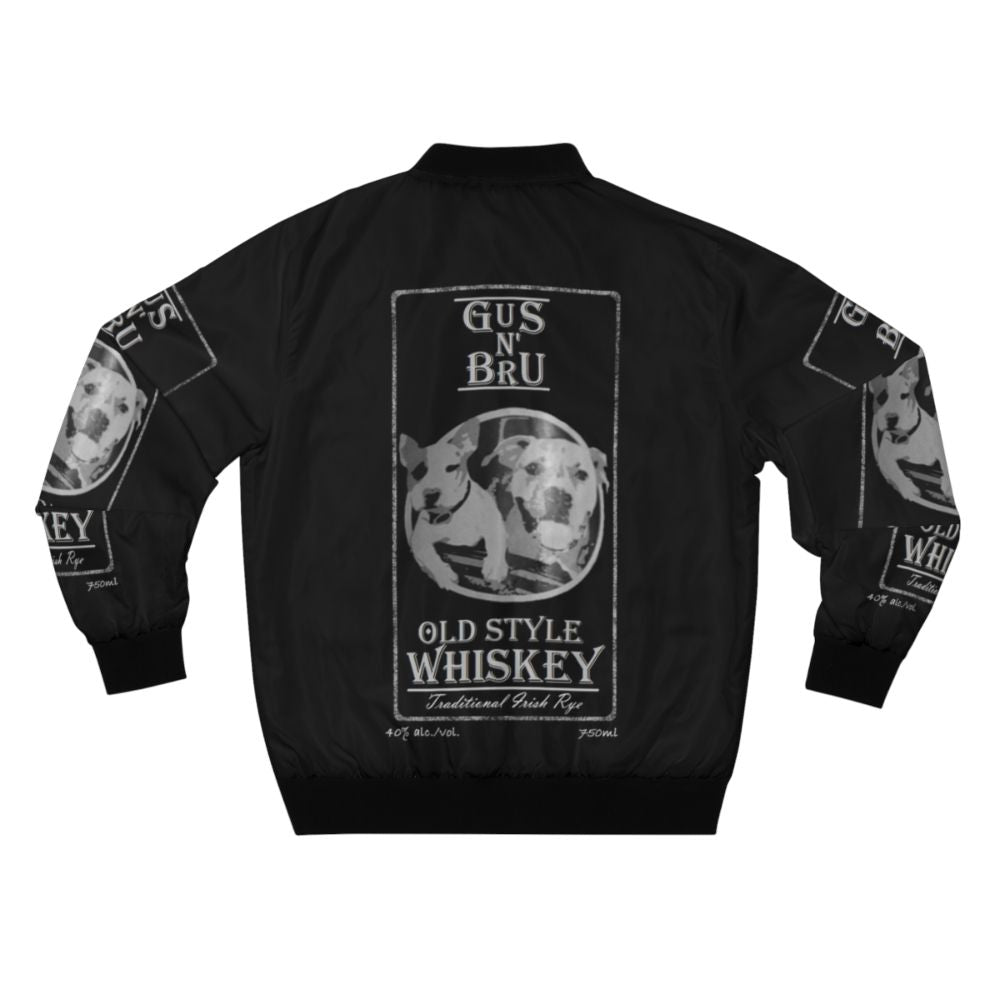 A bomber jacket with the Letterkenny logo and text, ideal for fans of the show and whiskey enthusiasts. - Back