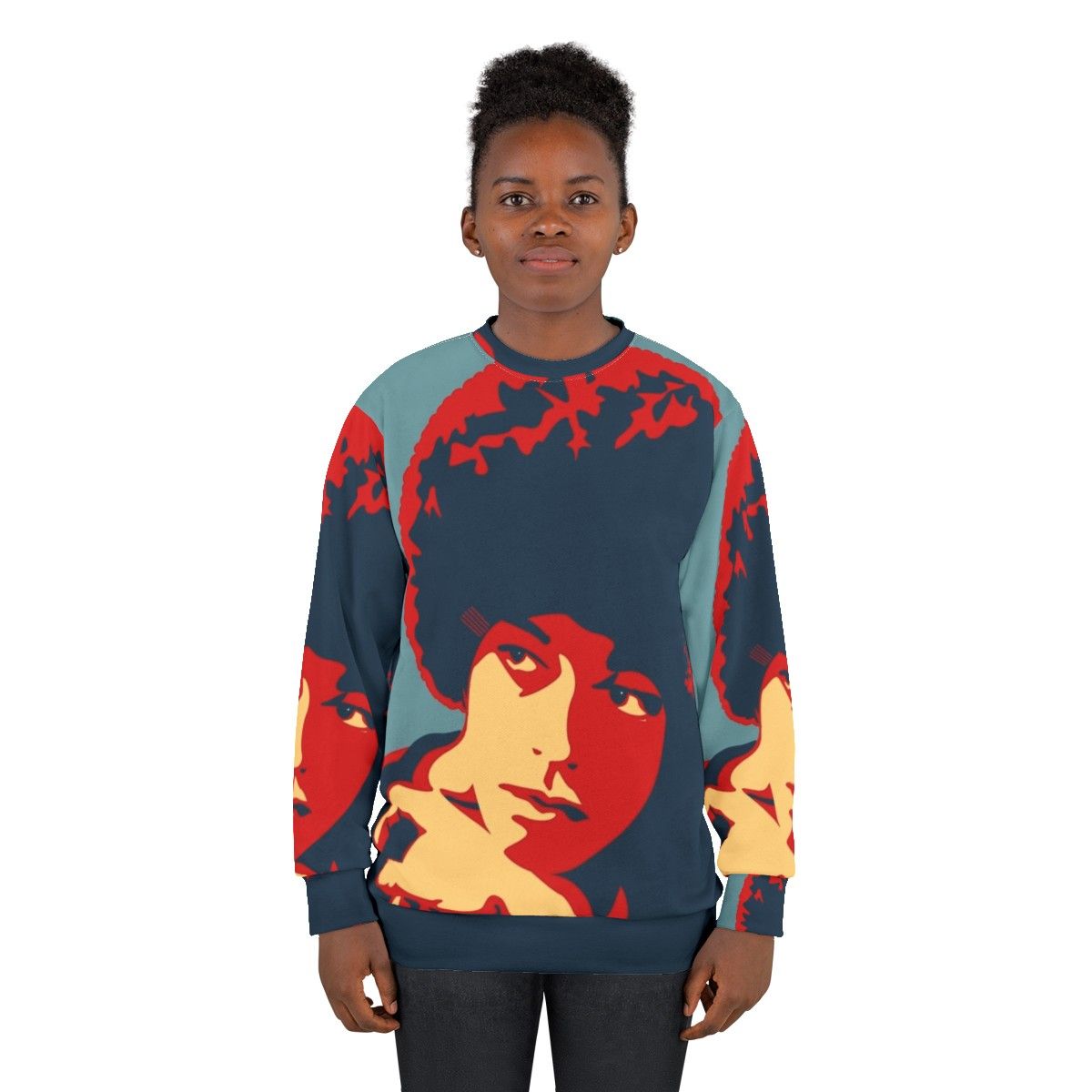 Angela Davis Sweatshirt featuring revolutionary activist imagery - women