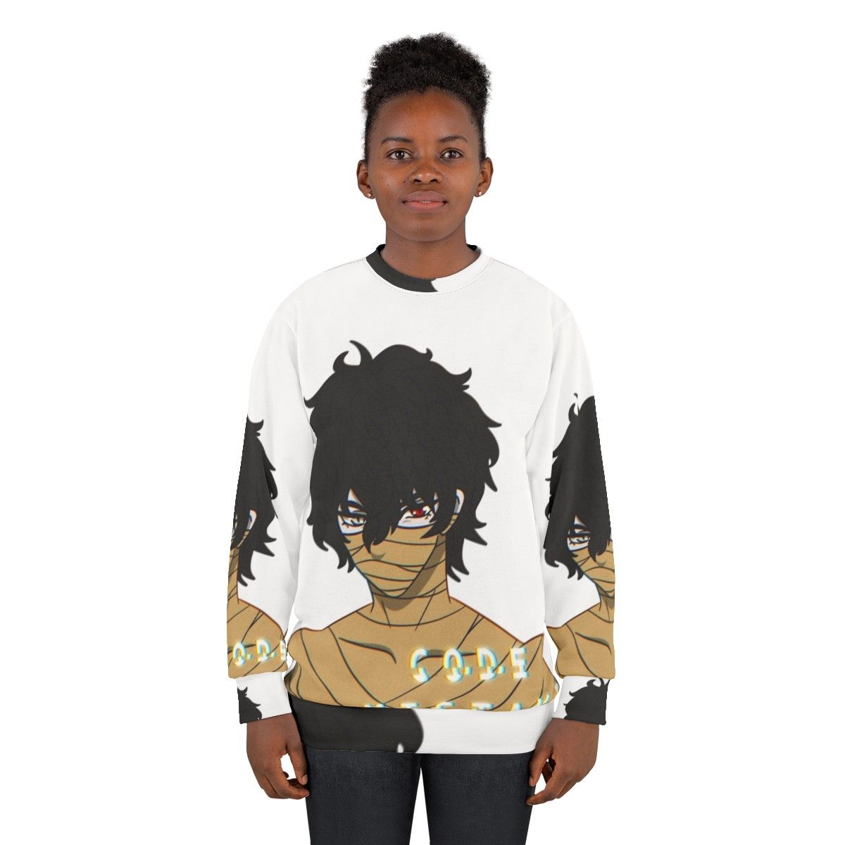 Corpse Code Mistake Sweatshirt with Anime Peeker Design - women