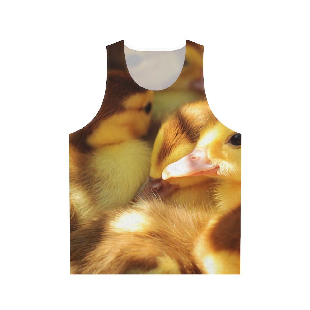 Cute duck and duckling unisex tank top