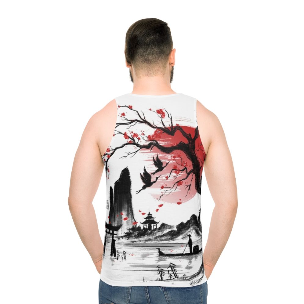 Japan landscape art unisex tank top - men back