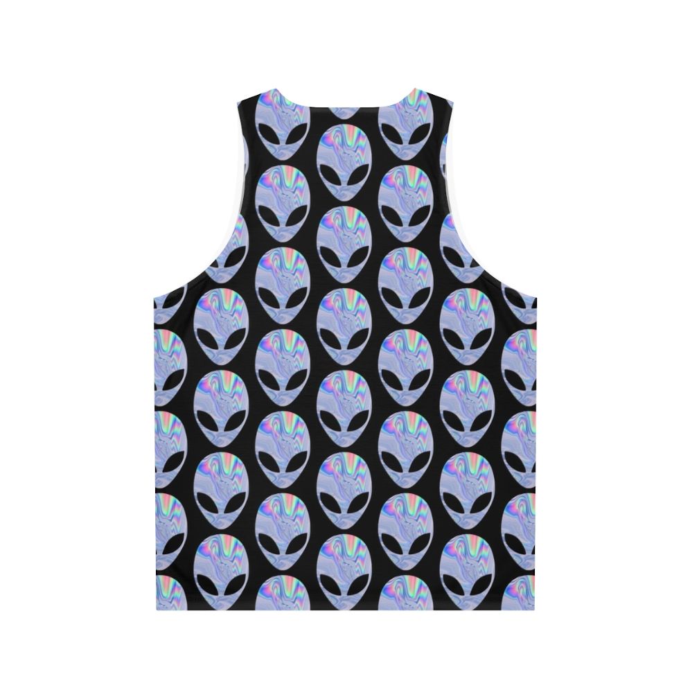 Holographic alien unisex tank top - Back