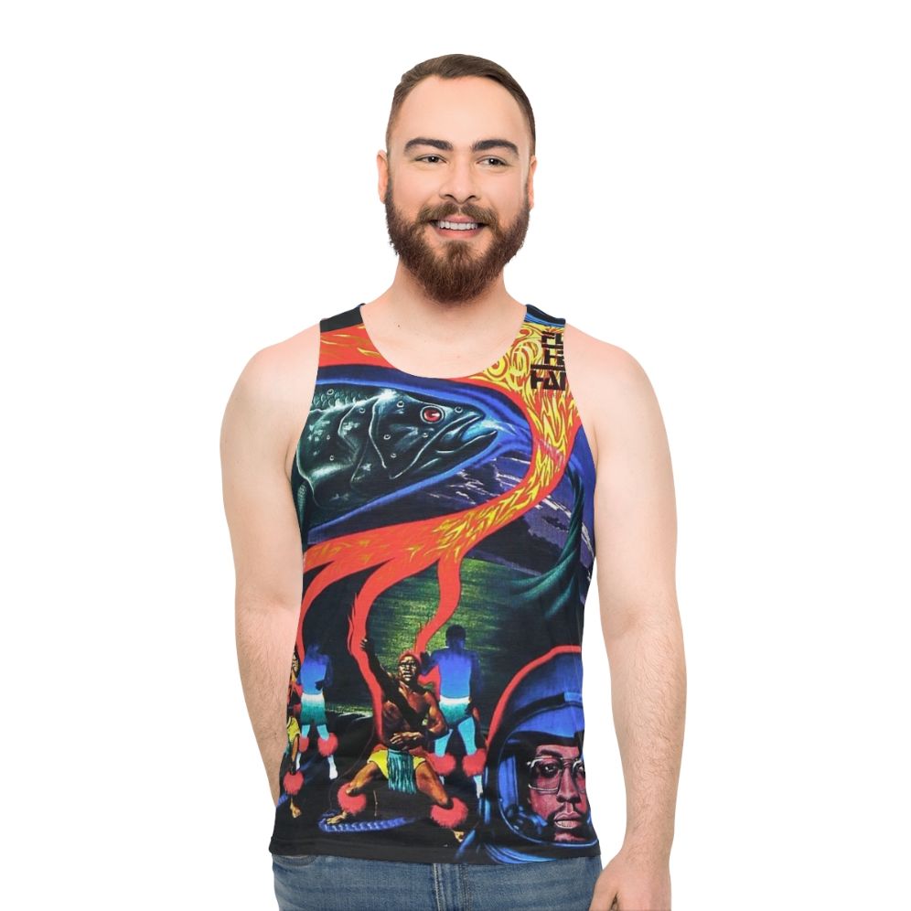 Unisex tank top with Flood album cover art - men