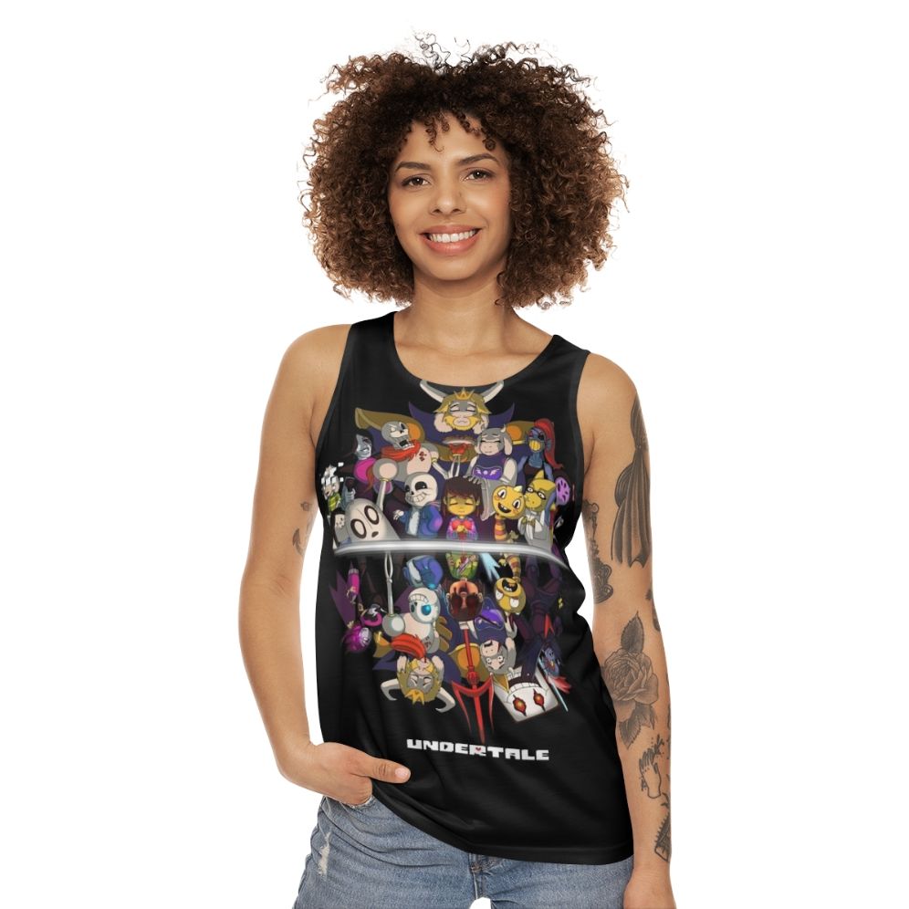 Unisex tank top with Undertale's Sans design - women