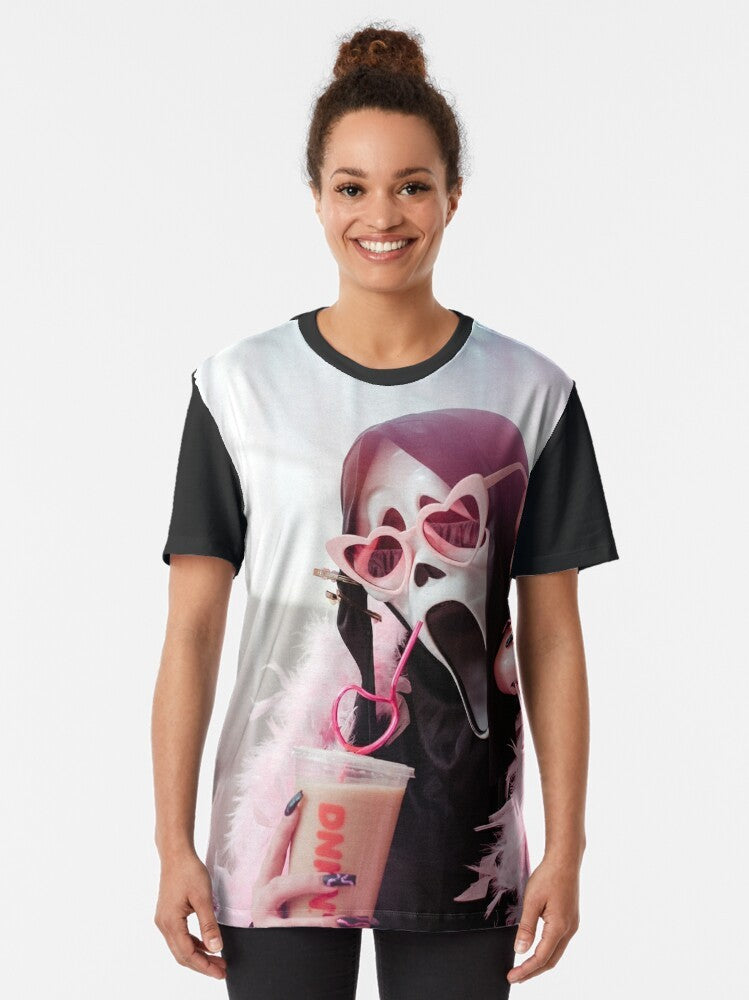 Ghostface graphic t-shirt with Sarah Smile design - Women