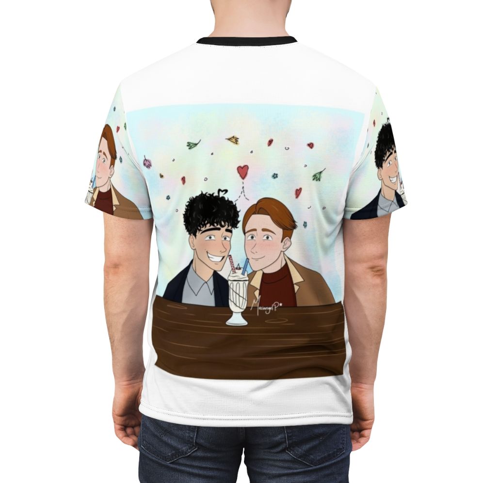 Heartstopper inspired fanart design printed on a high-quality t-shirt - men back