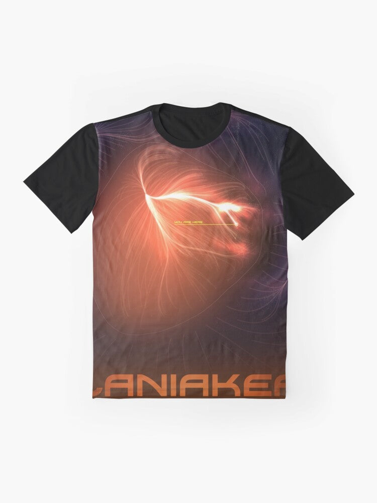 Laniakea cosmology galaxy space graphic t-shirt - Flat lay