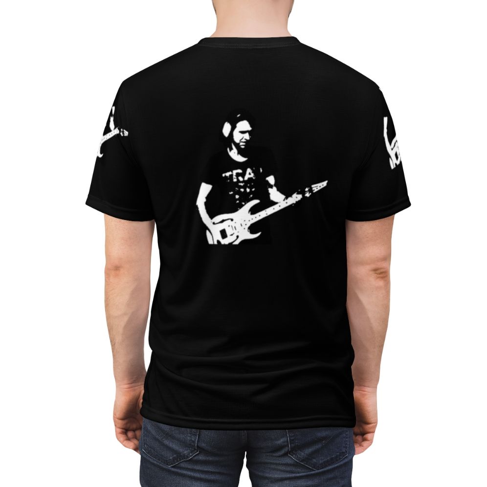 Guitarist t-shirt featuring guitar player, shredder, and heavy metal design - men back