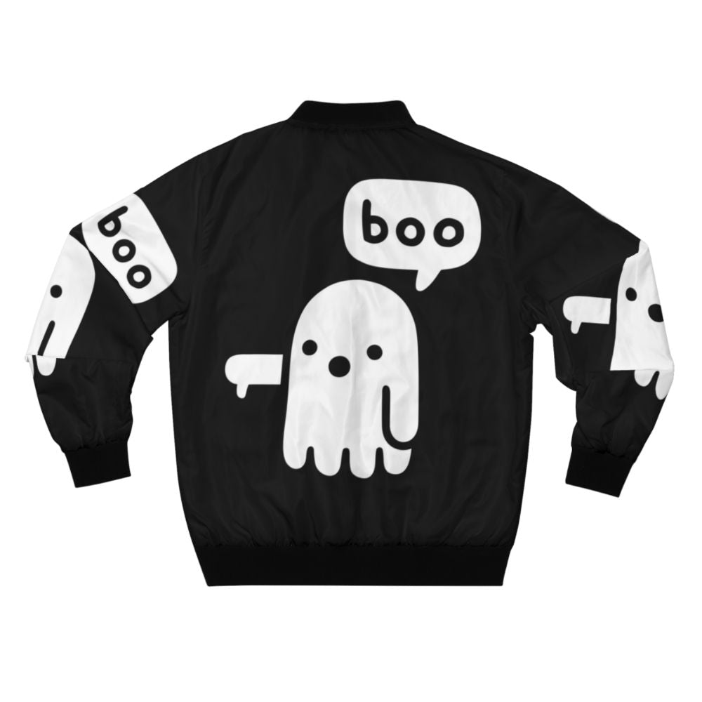 A lightweight bomber jacket with a ghostly "thumbs down" graphic, perfect for a sassy and silly look. - Back