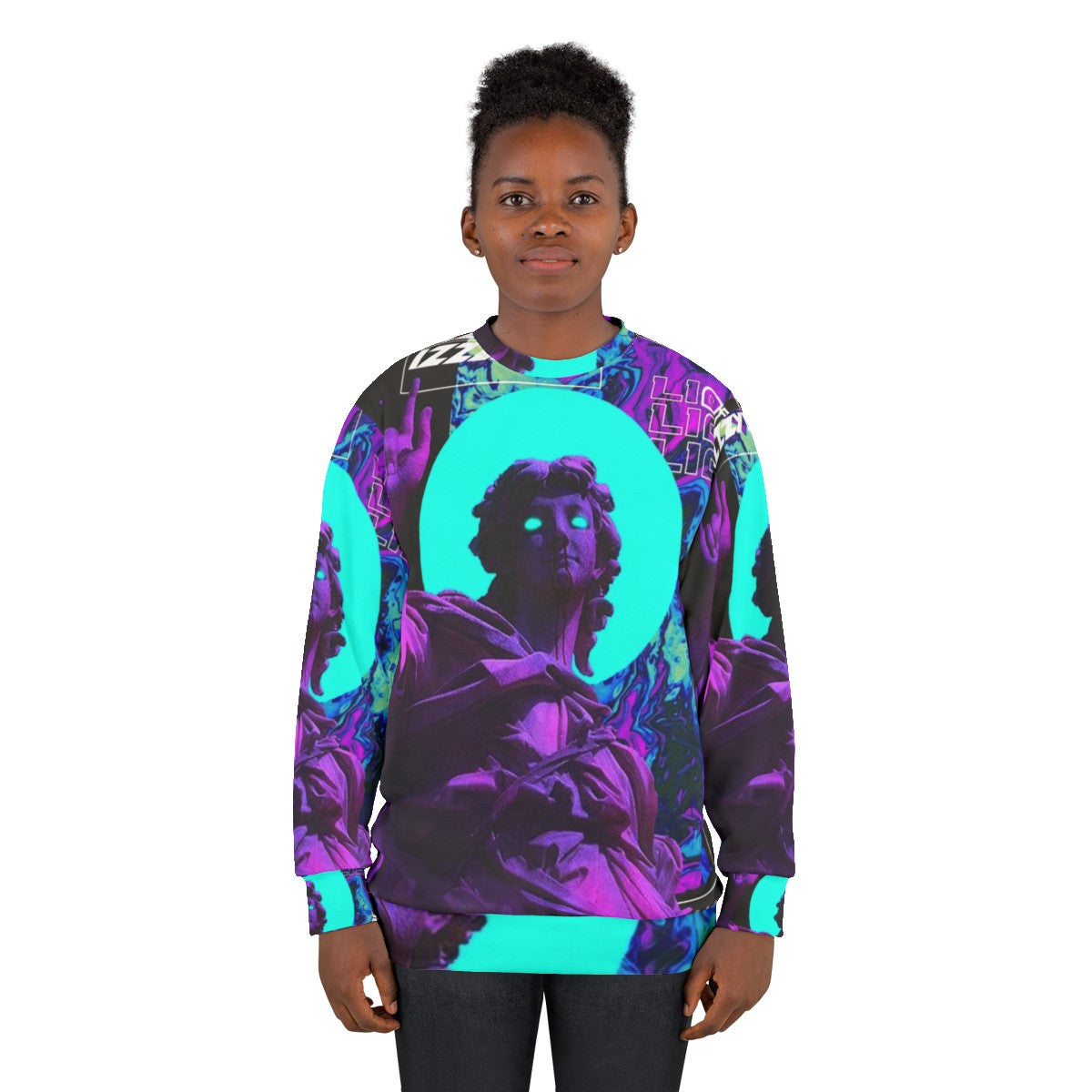 Vaporwave aesthetic cyberpunk futuristic sweatshirt - women