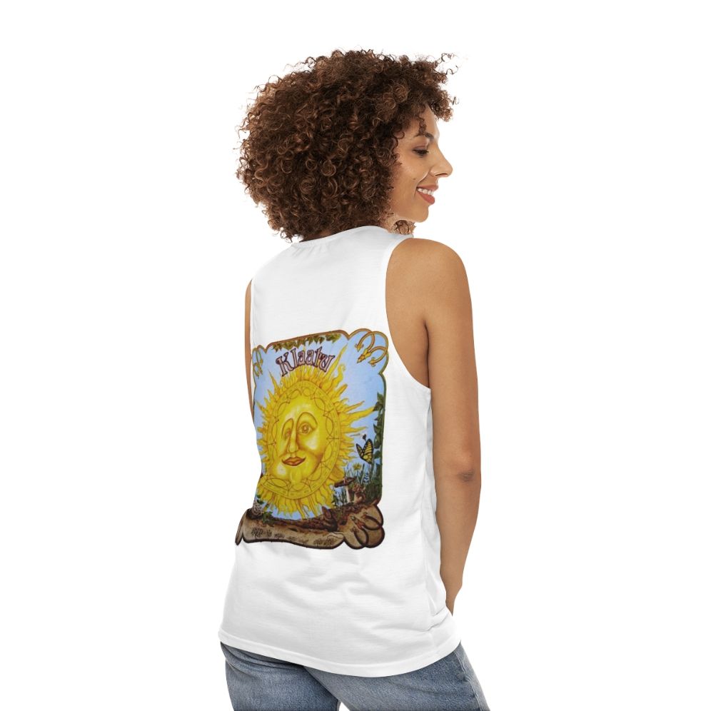 Vintage Unisex Klaatu Tank Top with Psychedelic and Folk Music Inspired Design - women back