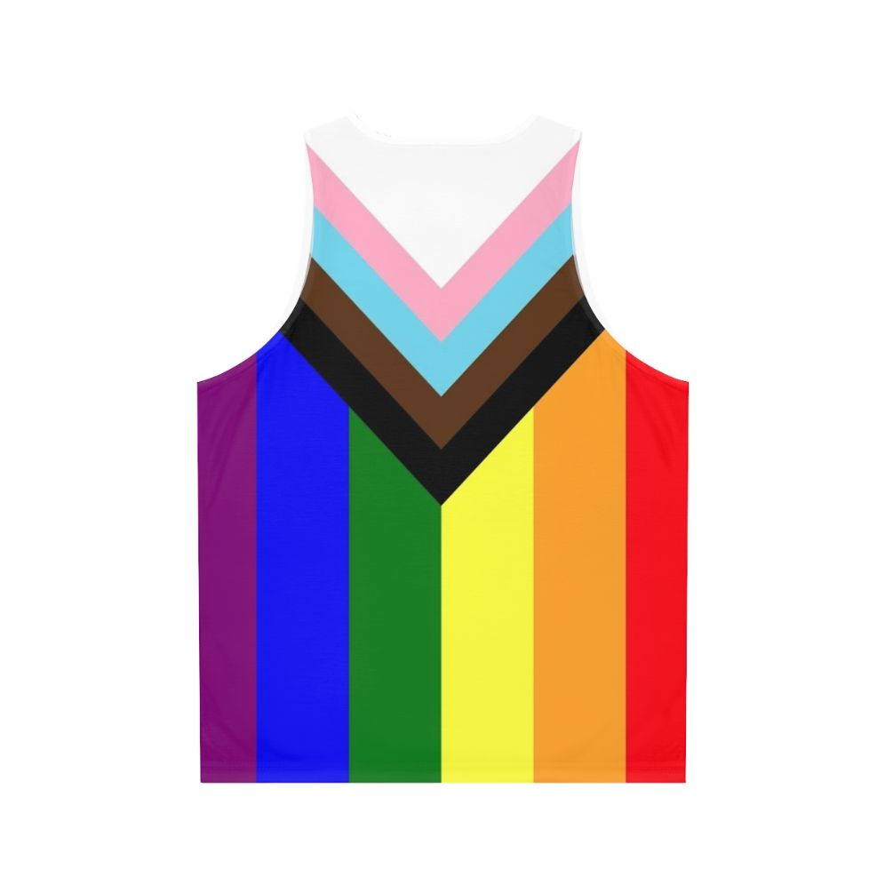 Unisex progress pride flag tank top - Back