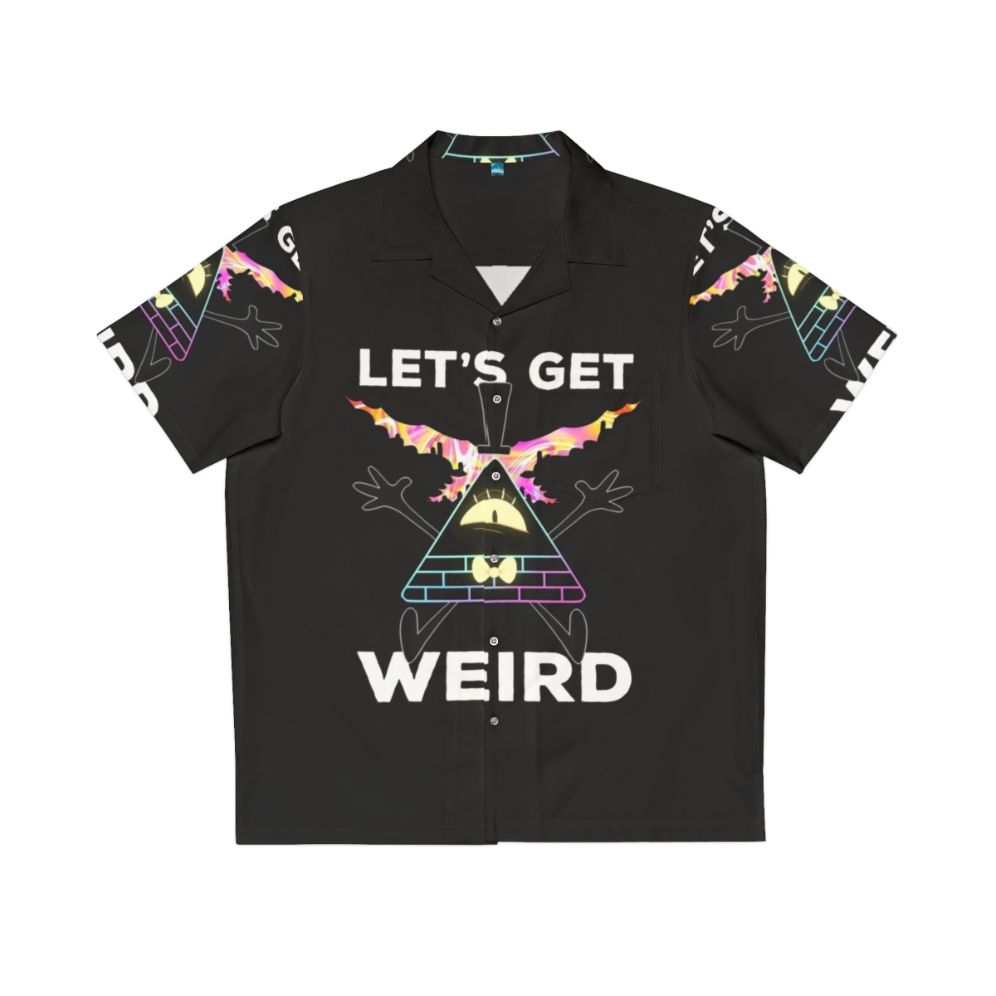 Gravity Falls inspired "Let's Get Weird" Hawaiian shirt featuring Bill Cipher