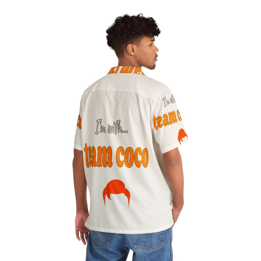 Team Coco Thick Font Hawaiian Shirt with Tropical Design - People Back