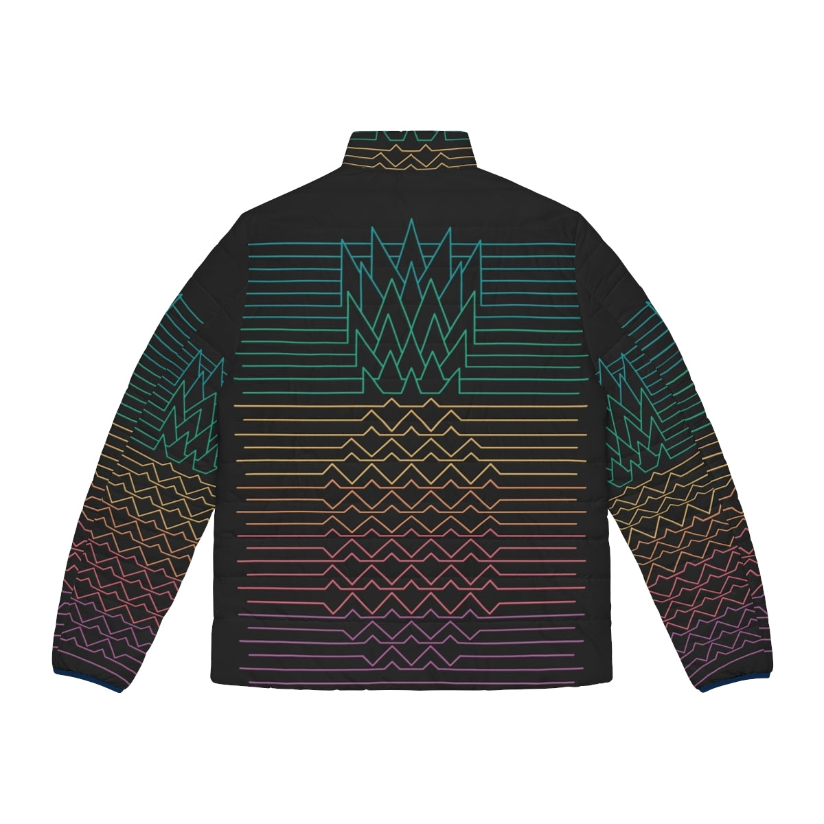 Hala Kahiki puffer jacket with minimalist tropical and synth-inspired graphic design - Back