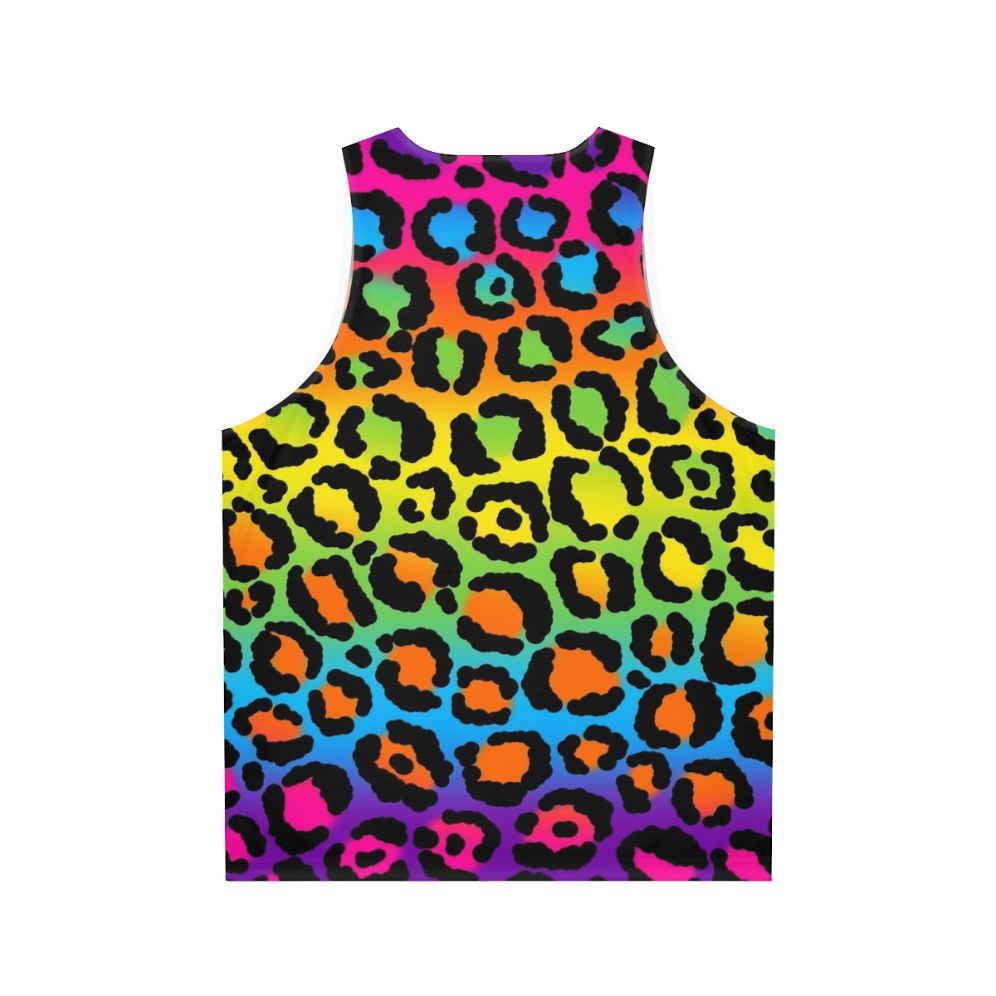 1997 neon rainbow leopard print unisex tank top - Back