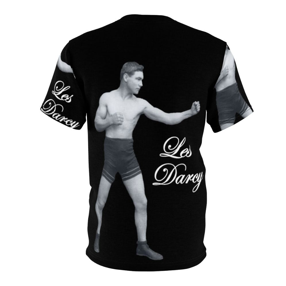 Commemorative t-shirt design featuring boxing legend Les Darcy - Back