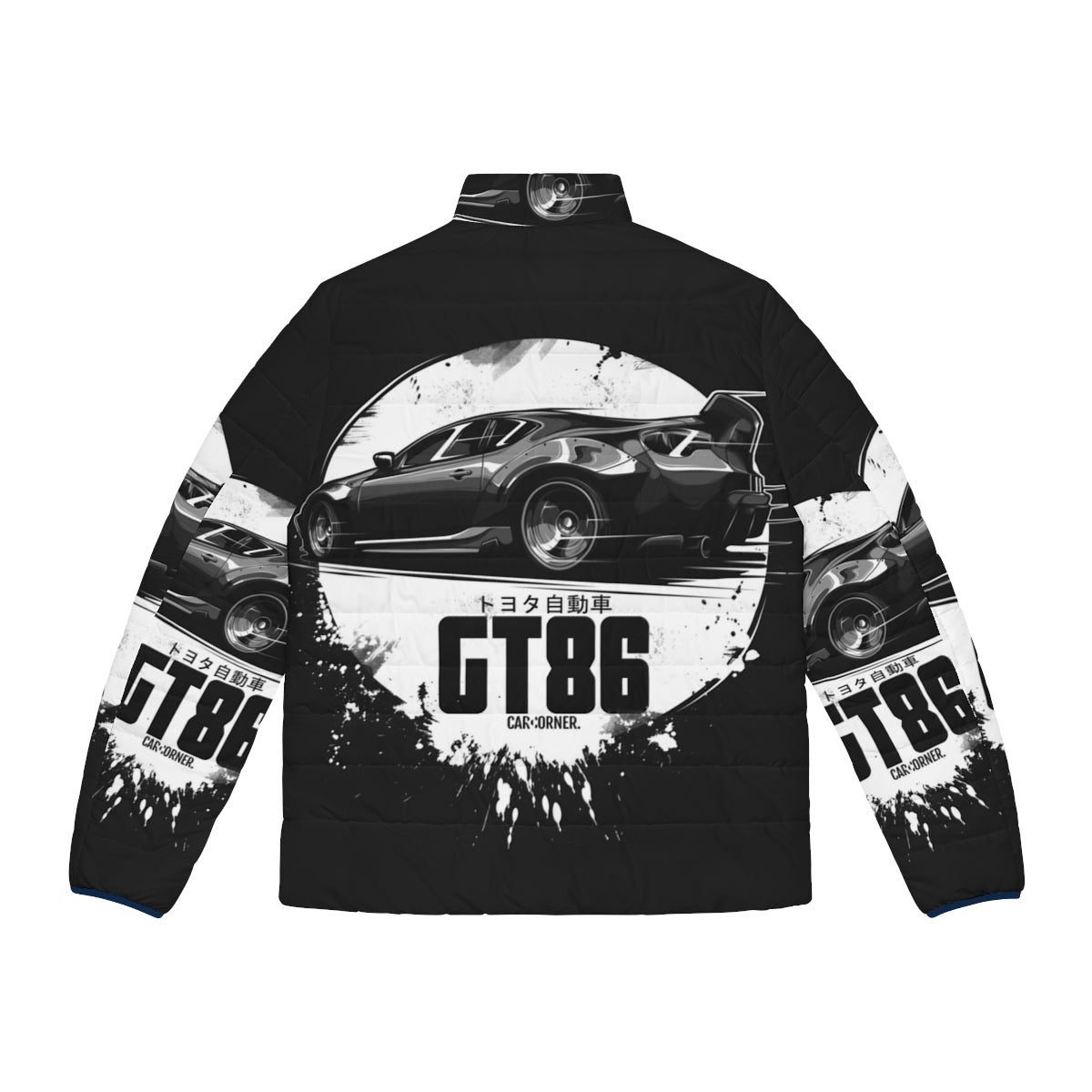 Toyota GT86 Puffer Jacket featuring sleek automotive design and JDM-inspired graphics - Back