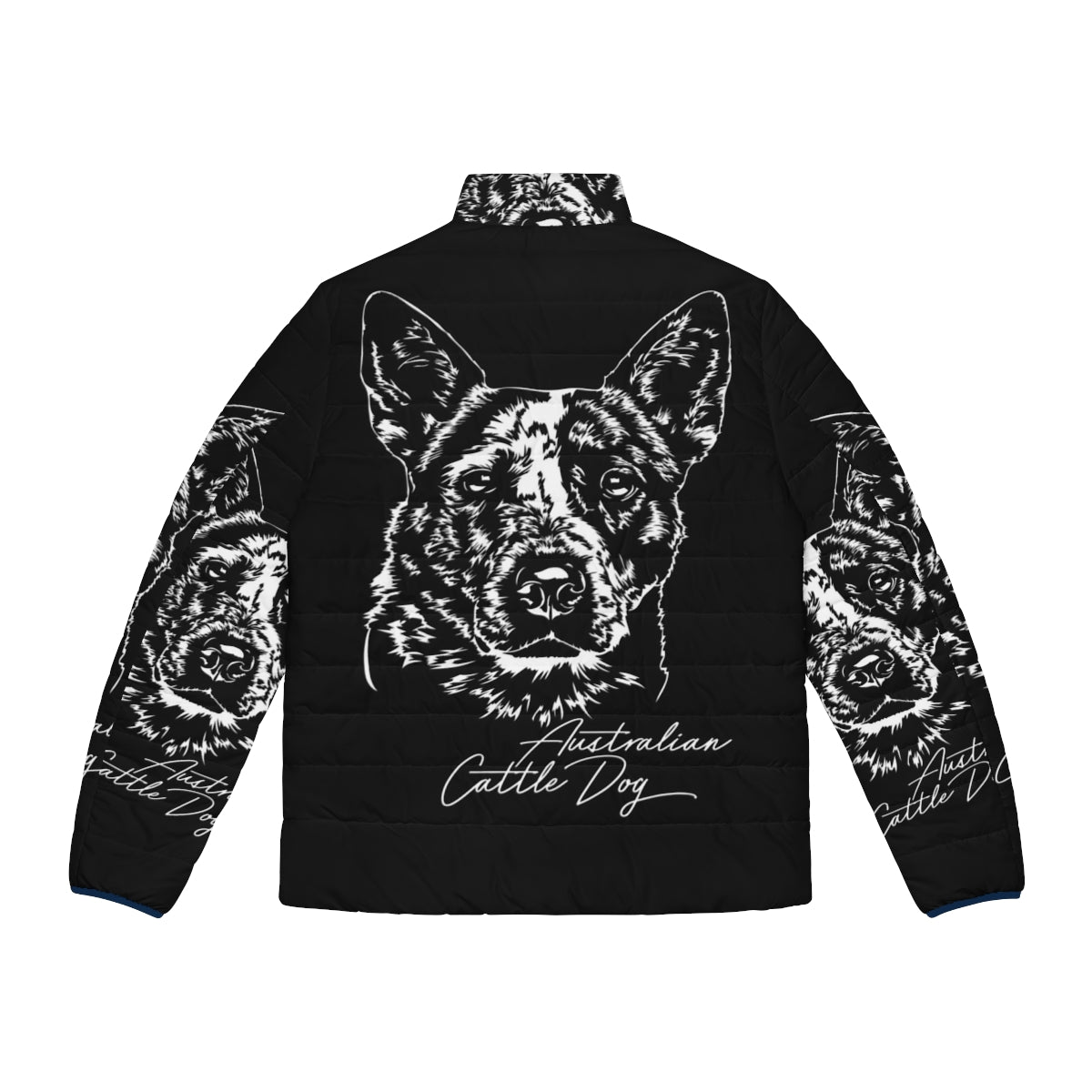 Australian Cattle Dog Dog Breed Puffer Jacket - Back