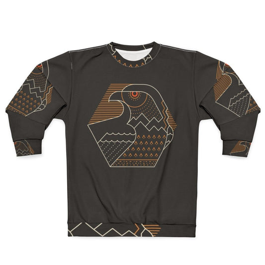 Eco-friendly nature guardian sweatshirt with minimalist bird graphic design