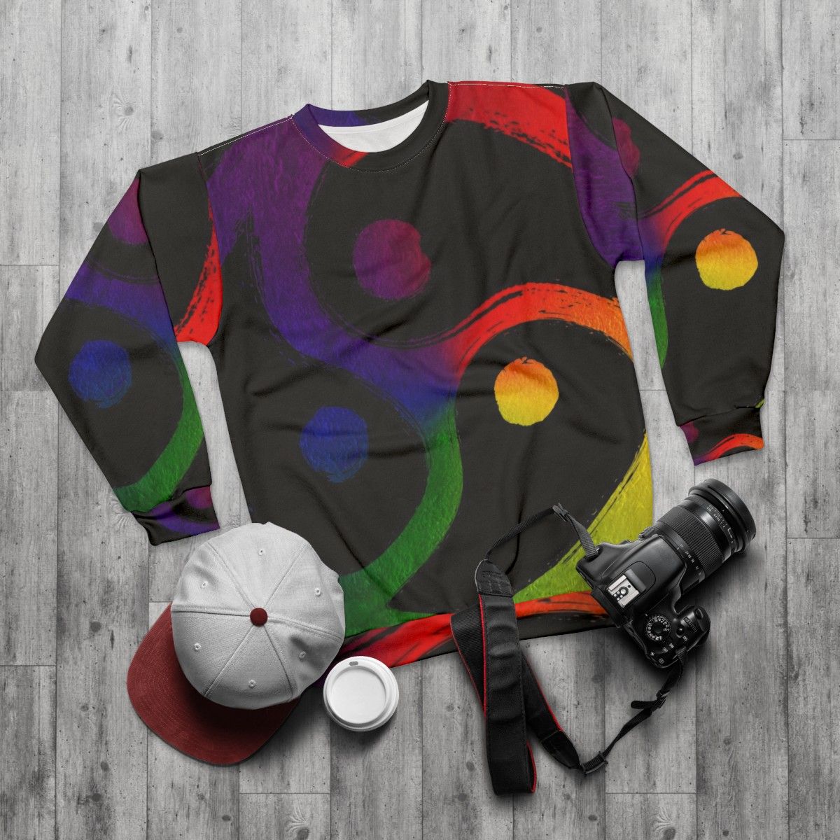 Triskelion LGBT Pride BDSM Sweatshirt - flat lay