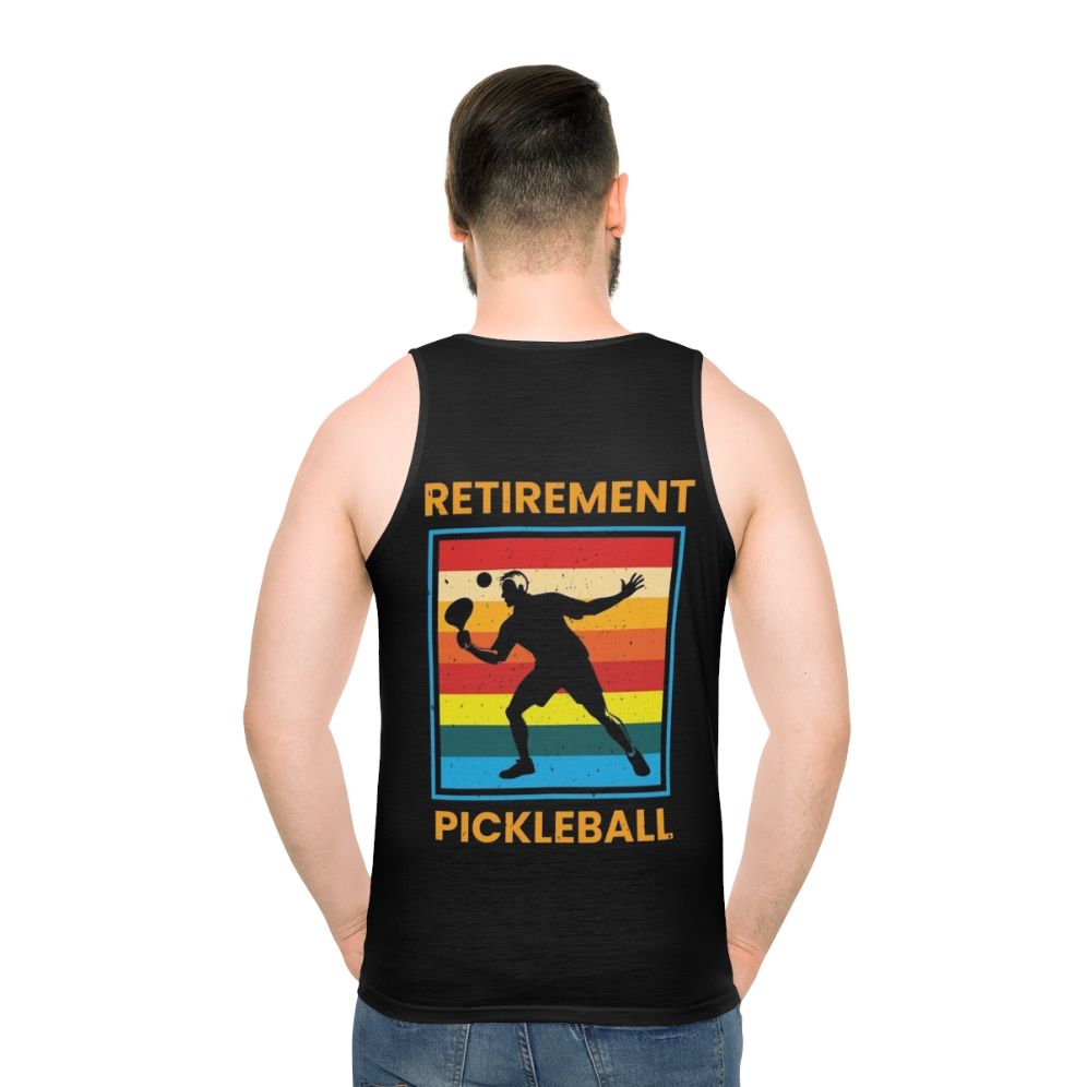 Pickleball Retirement Unisex Tank Top - men back