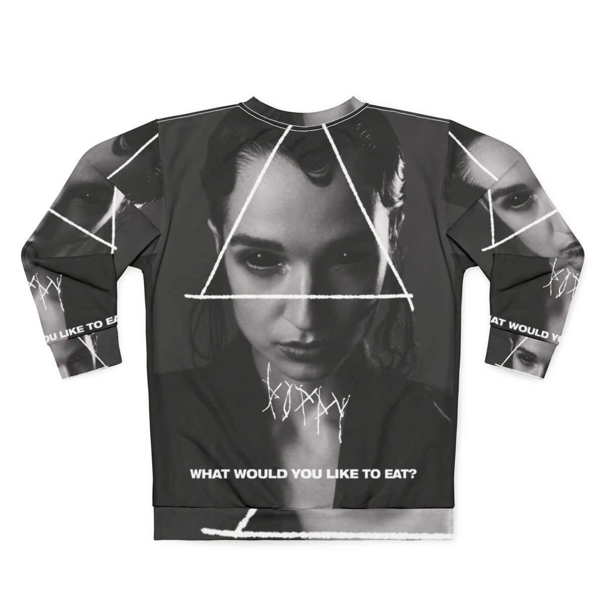 Poppy "What Would You Like to Eat" Industrial Goth Sweatshirt - Back