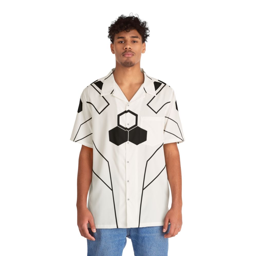 future foundation hawaiian shirt with hex pattern - People Front