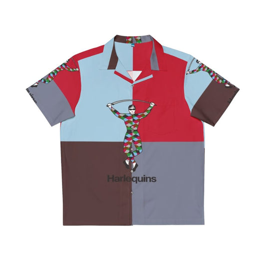 Harlequins Rugby Hawaiian Shirt featuring rugby jersey design