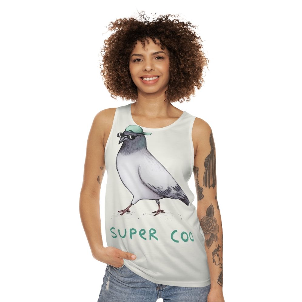 Unisex bird tank top with a super cool and kawaii design - women