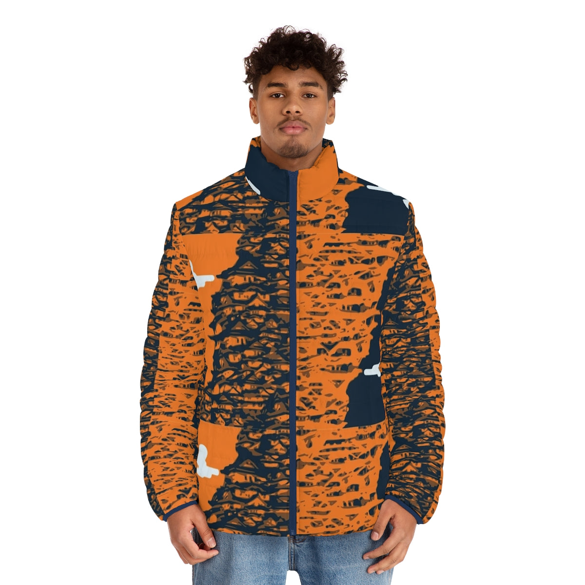 Fashionable Houses puffer jacket with Japanese-inspired pattern - men front