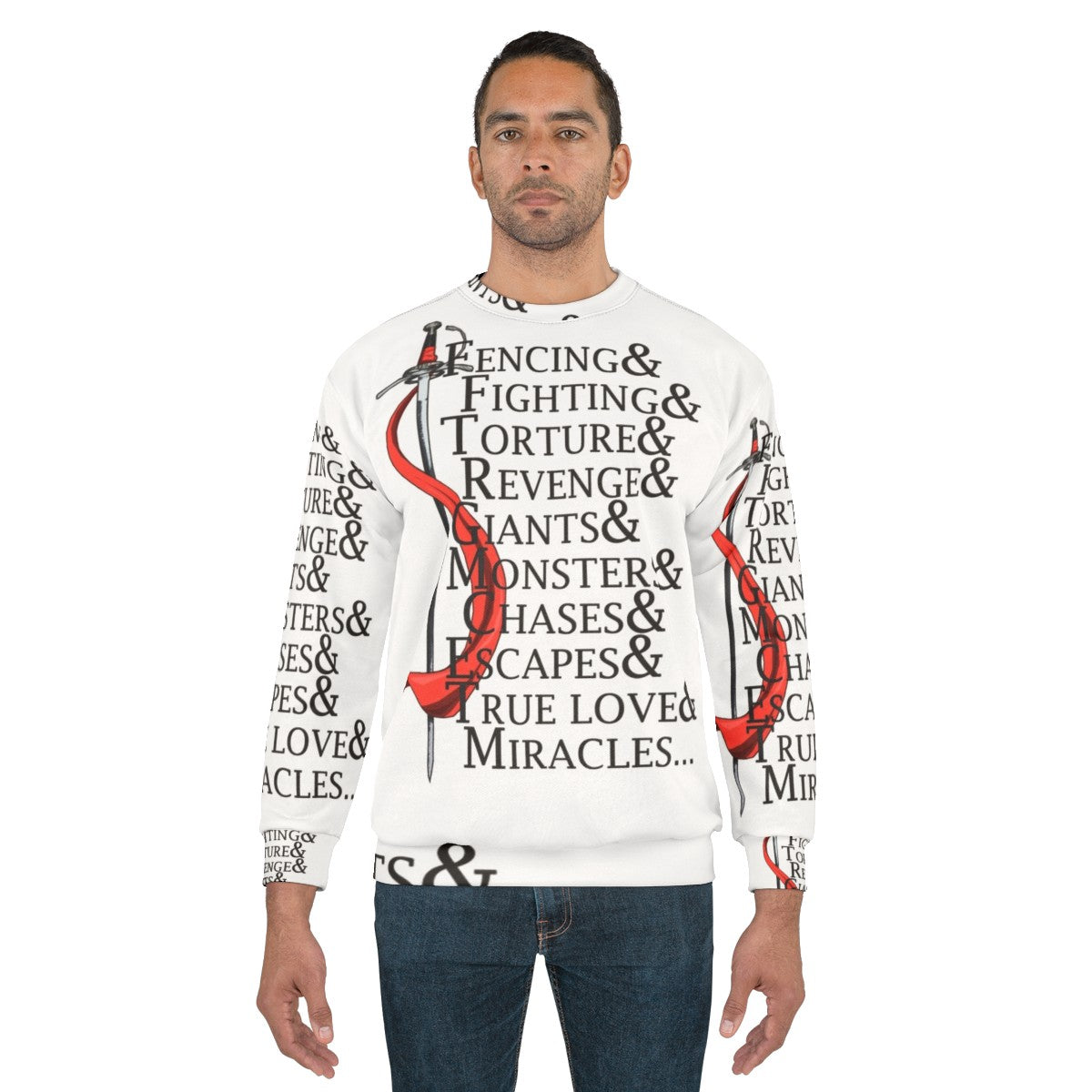 "The Princess Bride" inspired sweatshirt with quotes from the movie - men