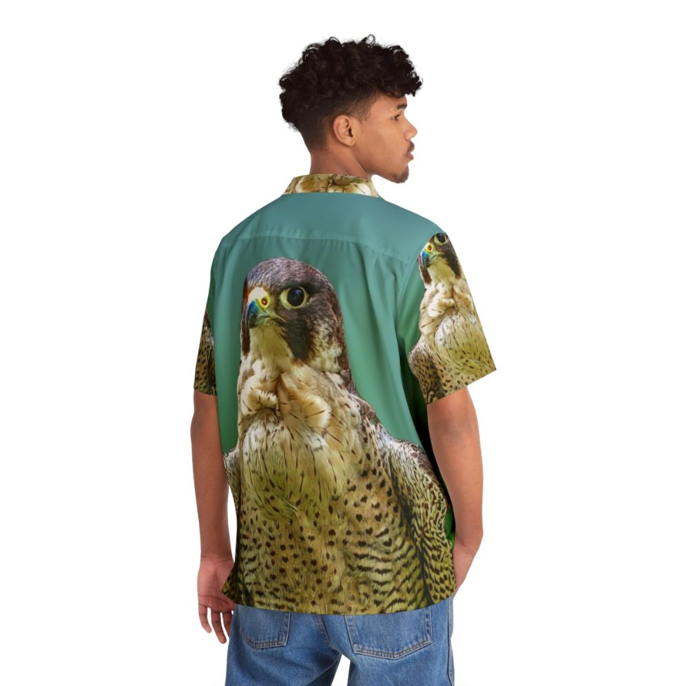 Majestic Peregrine Falcon Hawaiian Shirt featuring a bird of prey design - People Back