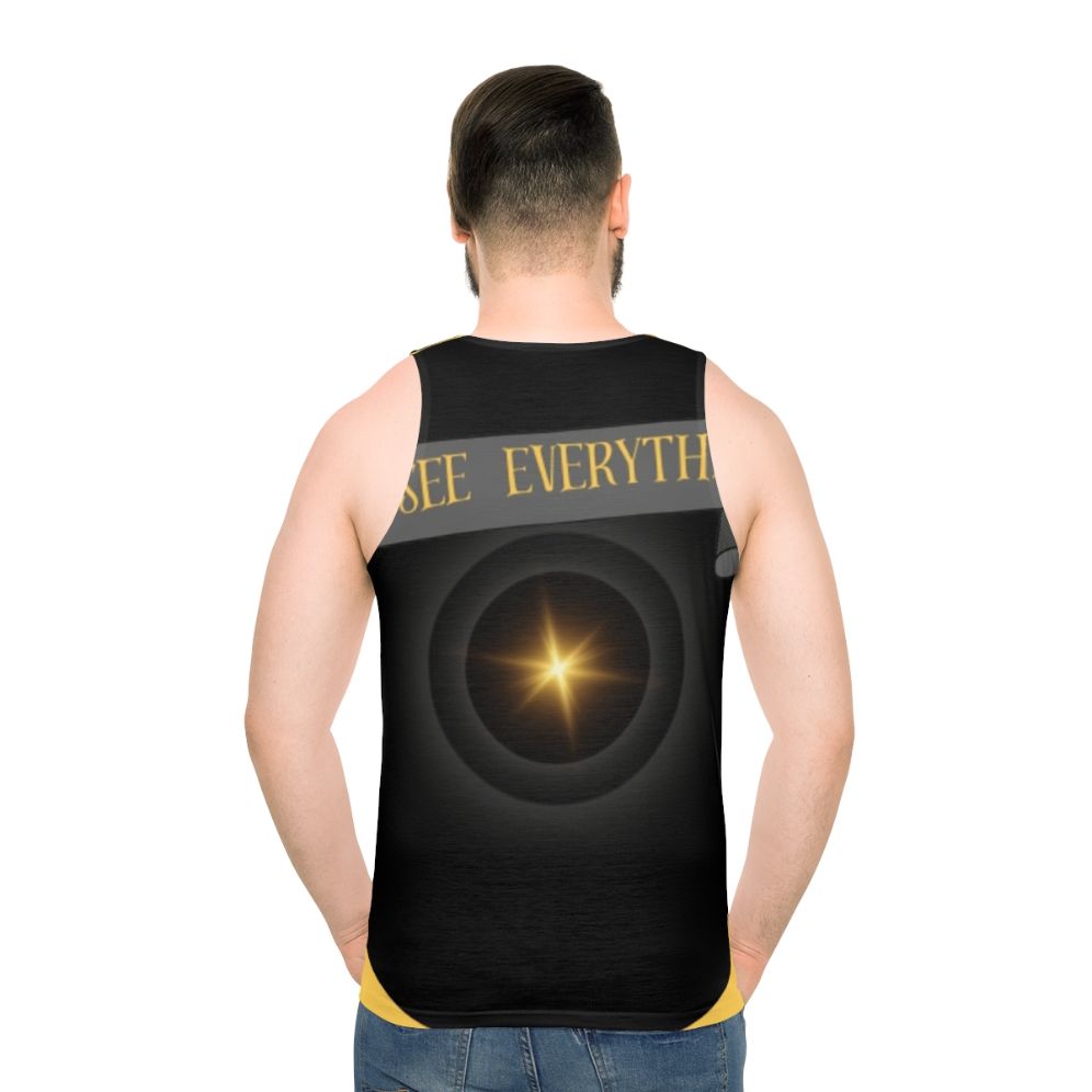 Unisex graphic printed tank top - men back