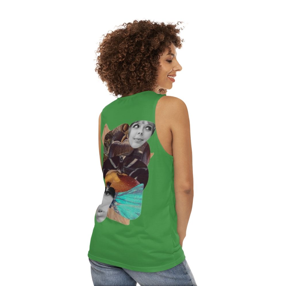 Sedmikrasky unisex tank top featuring collage design inspired by Czech experimental cinema - women back