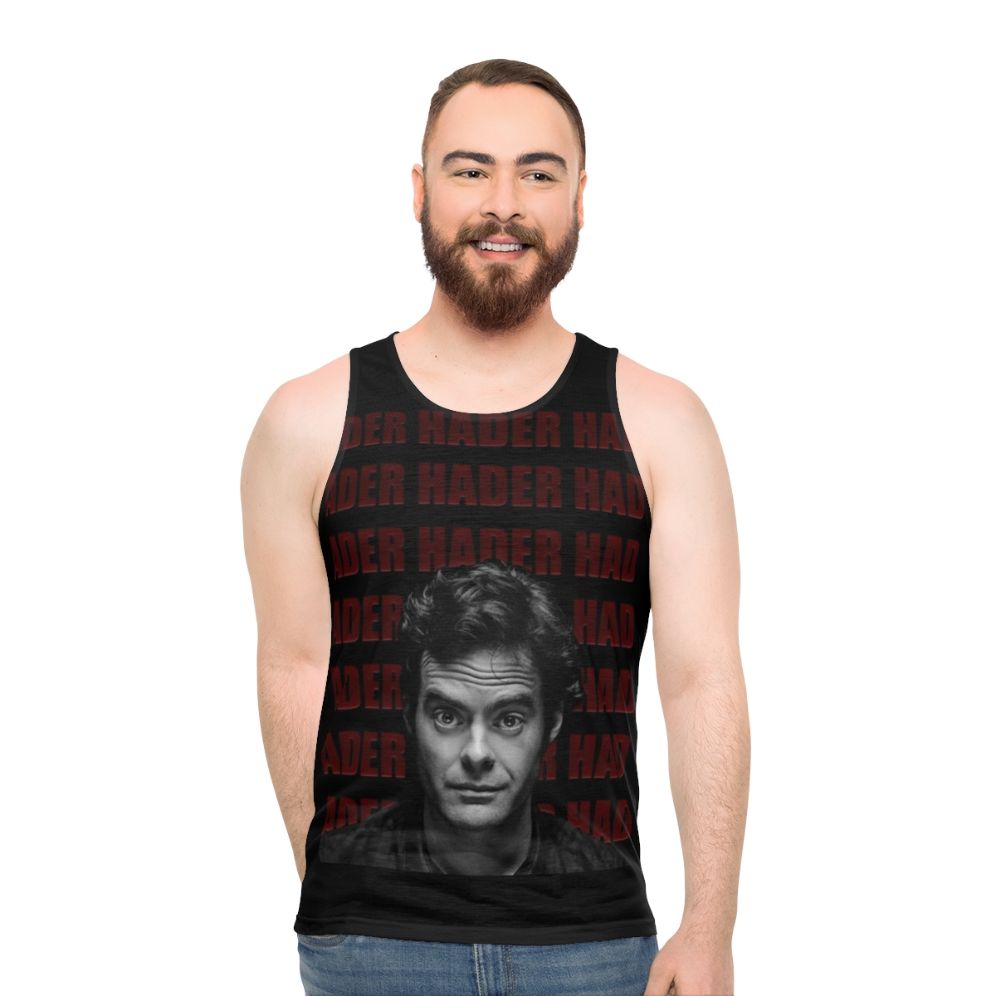 Bill Hader unisex tank top with SNL, IT, and Stranger Things inspired design - men