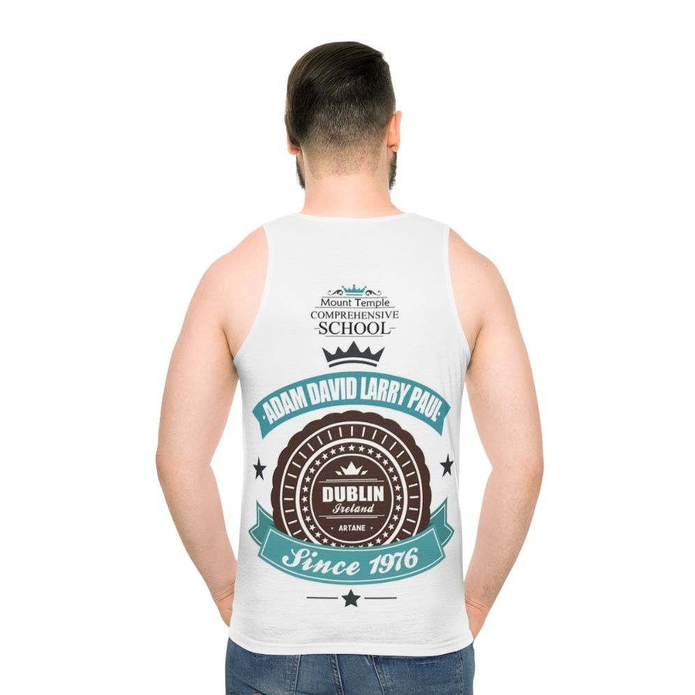 U2 vintage logo unisex tank top - men back