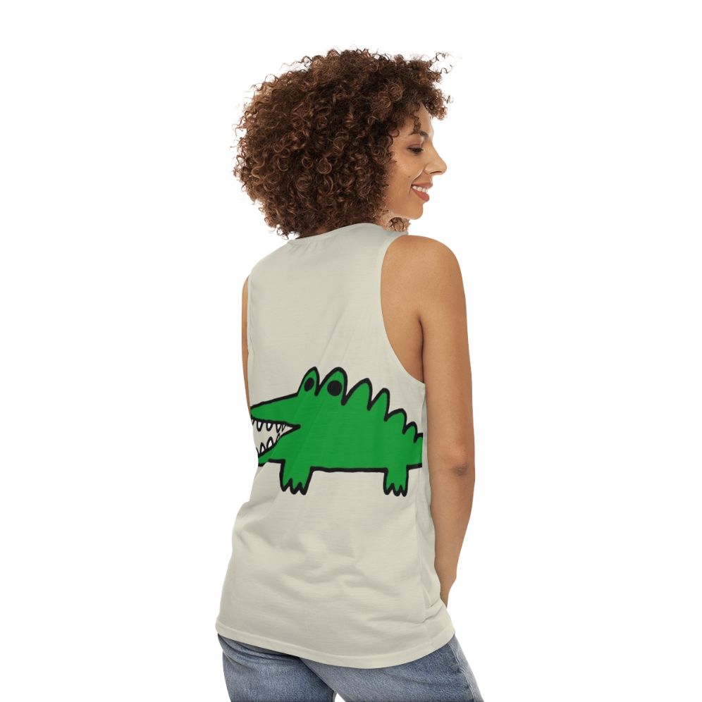 Vintage alligator tank top with a big challenges design - women back