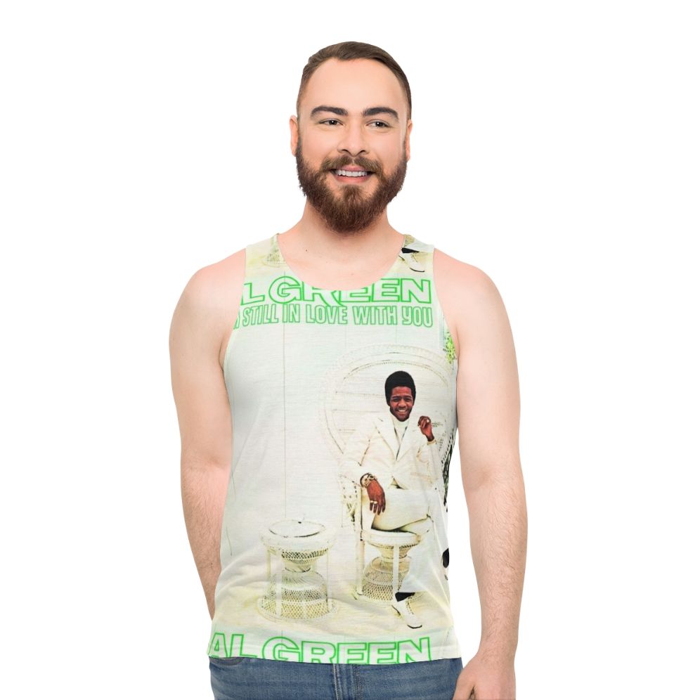 Retro album cover unisex tank top featuring funk and soul music - men