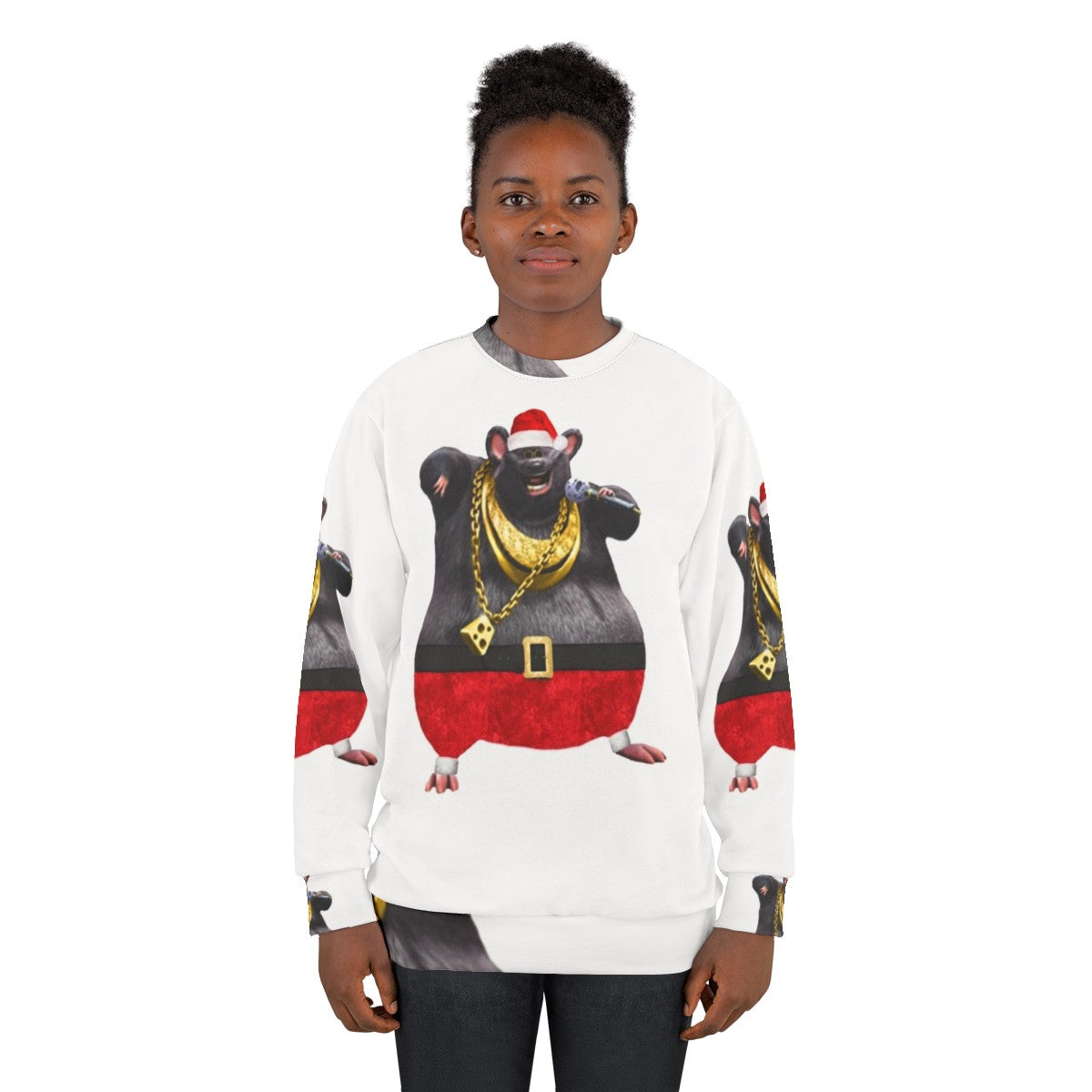 Biggie Cheese Ugly Christmas Sweatshirt - women